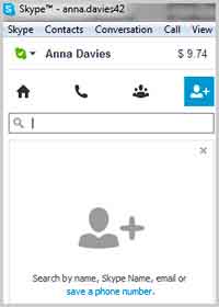 Строка поиска контактов для Skype