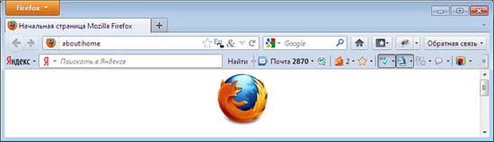Внешний вид Яндекс бара в Mozilla Firefox